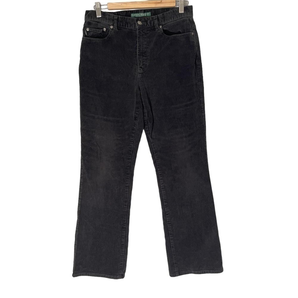 LRL Ralph Lauren Jean Co Black Corduroy Wide Straight Leg Pants Y2K